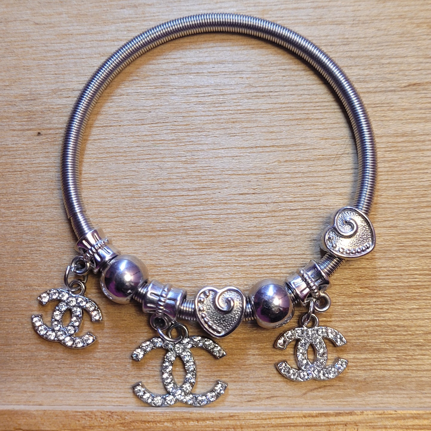 Silver Charm Bangle